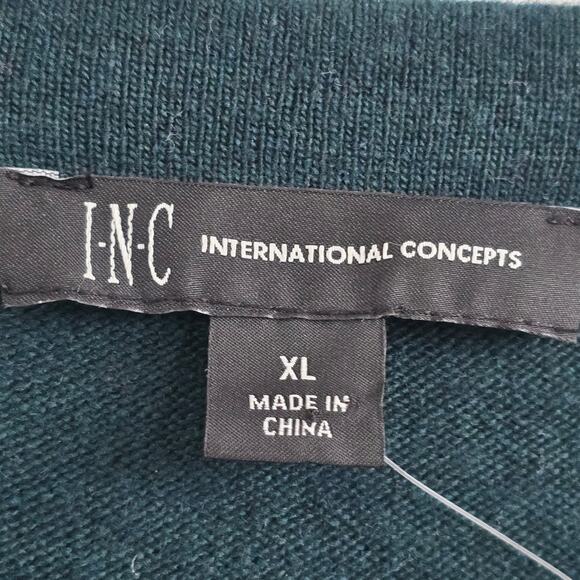 NWT Women’s Green Wool Silk Cashmere Sweater XL Embellished Glam Holiday Preppy - Picture 7 of 8